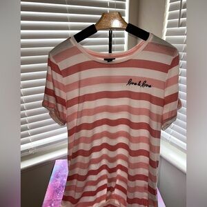Torrid size 2 Live & Love short sleeve stripped tee Size 2 VGUC